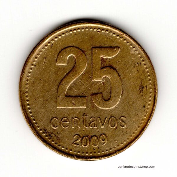 Alternative view of Argentina 25 Centavos Used Coin