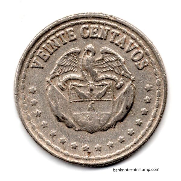 Colombia 20 Centavos Used Coin