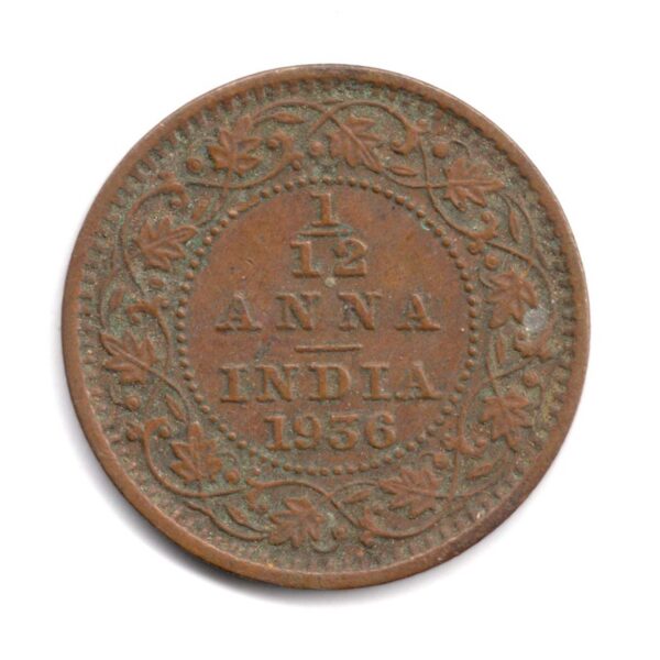 India King George 1936 1/12 Anna Used Coin M04