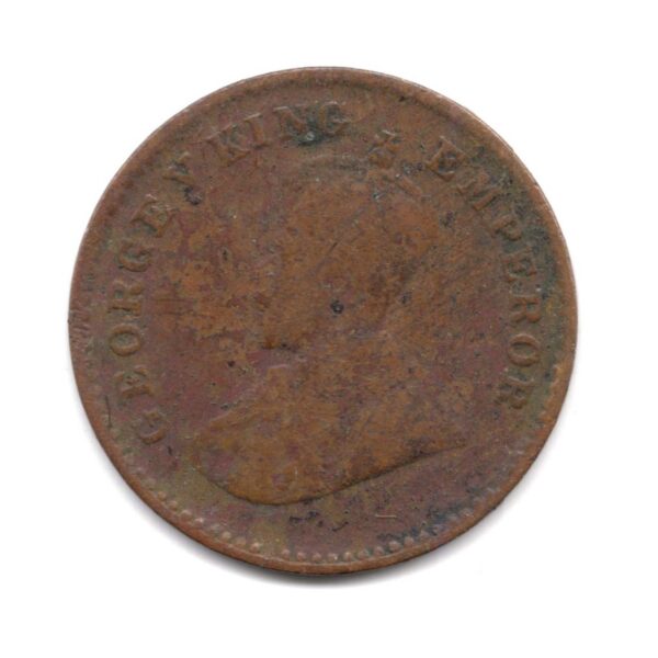 Alternative view of India King George 1923 1/12 Anna Used Coin M06