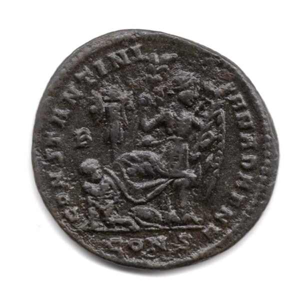 Alternative view of Constantine I the Great AE Follis – CONSTANTINIANA DAFNE, Constantinople Mint, 328 AD M20