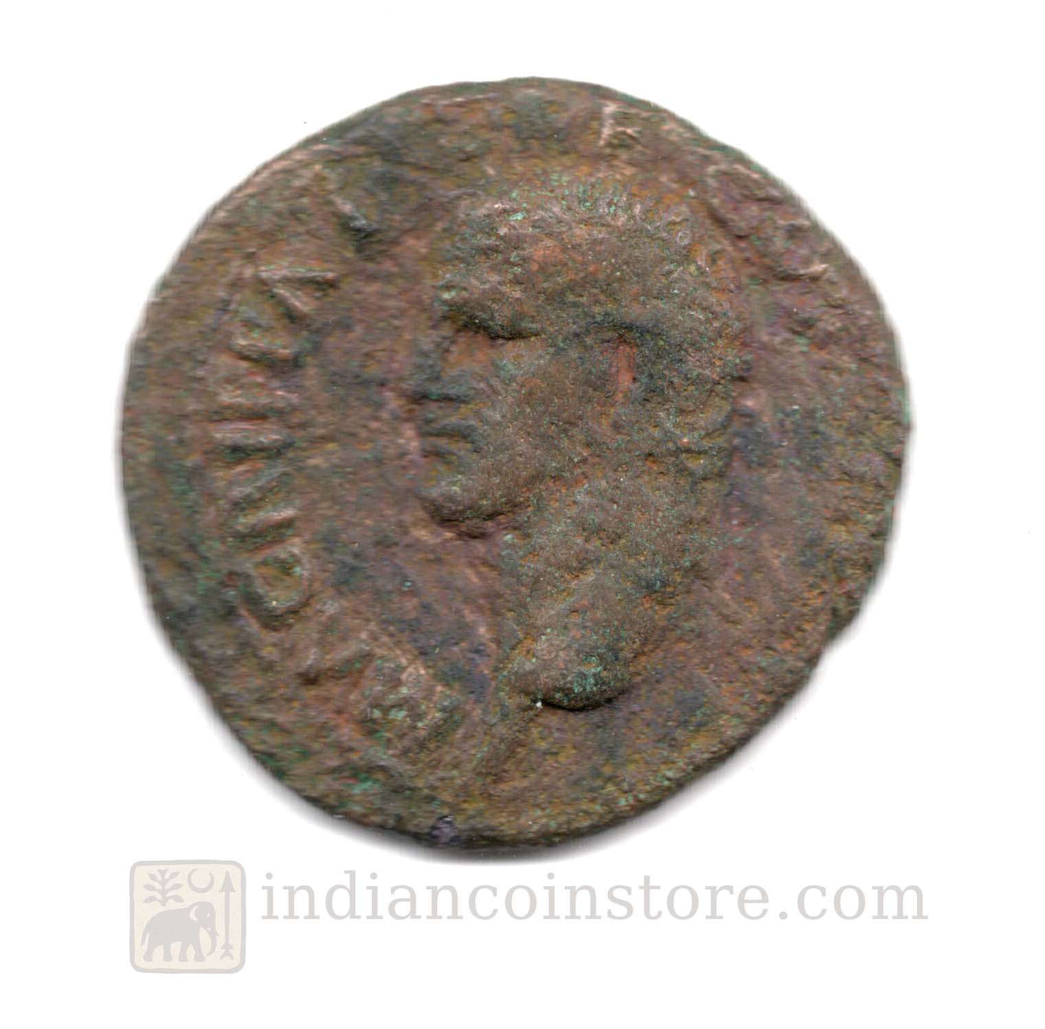 Obverse Image Alt Text: Claudius I AE As ancient Roman bronze coin obverse AD 41-54