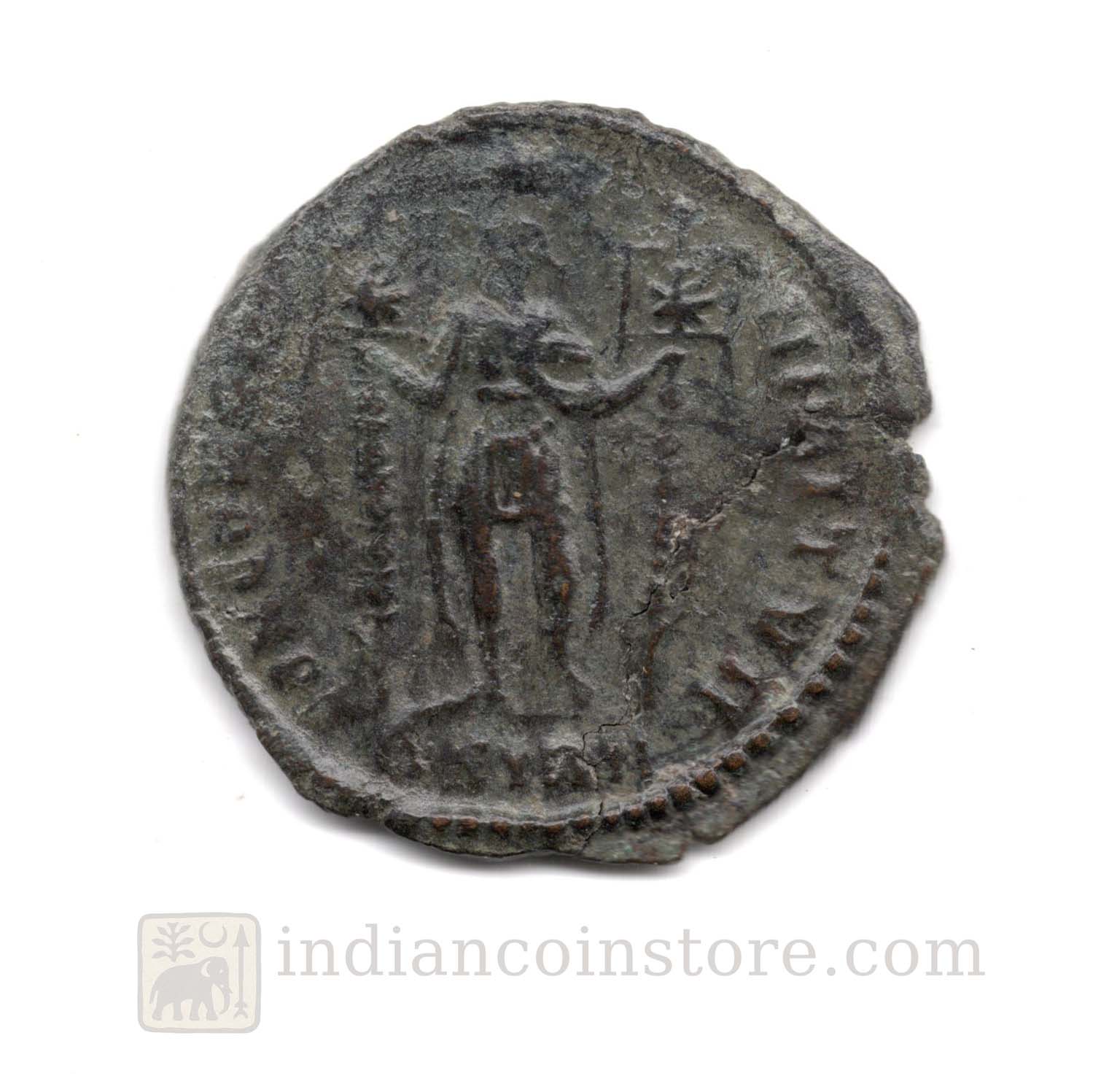 Constantius II Ancient Roman Coin – Vetranio Issue, Christian Chi-Rho, Siscia AD 350 M77 - Image 2
