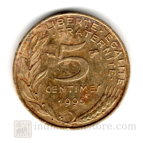 Alternative view of France 5 centimes Very Used Coin