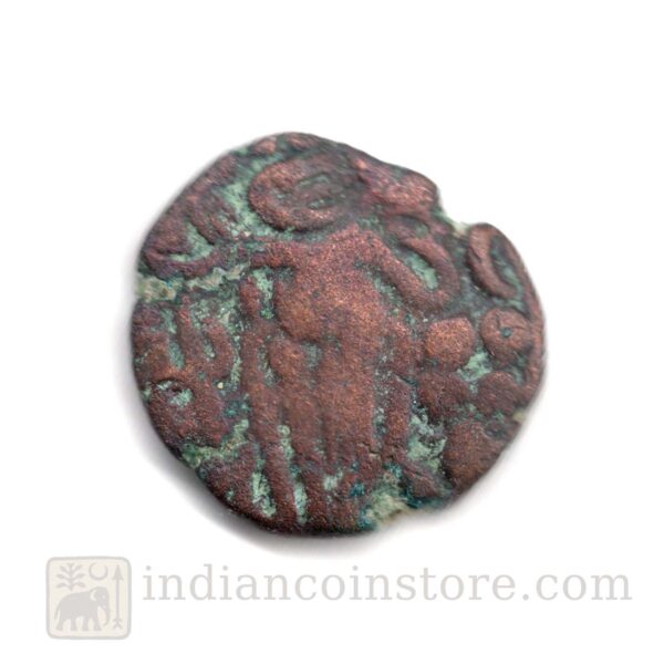 Rajaraja Chola I Copper Kasu – Standing & Seated King Type, AD 985–1014 M109
