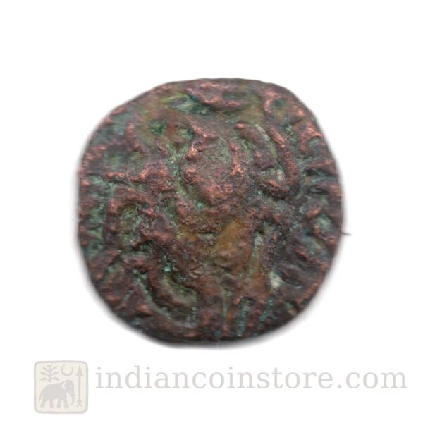 Alternative view of Rajaraja Chola I Copper Kasu – Standing & Seated King Type, AD 985–1014 M112