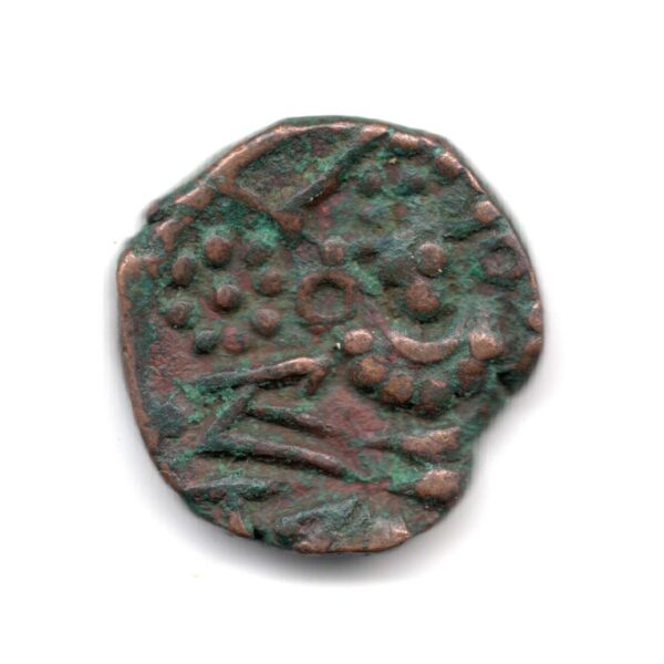 Alternative view of Medieval Indian Kashmir copper coin (c900AD) M30