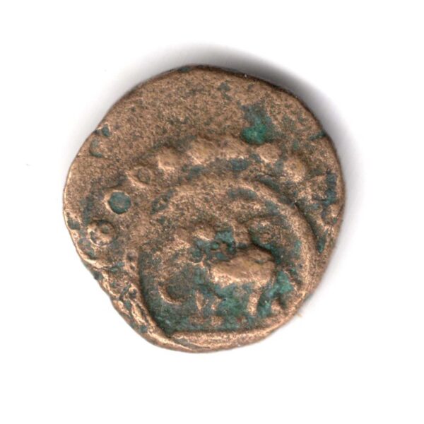 Medieval South India Thira Cash (Elephant Rider Type) Copper Coin M40