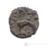Ancient Satavahana elephant type potin coin showing elephant facing right