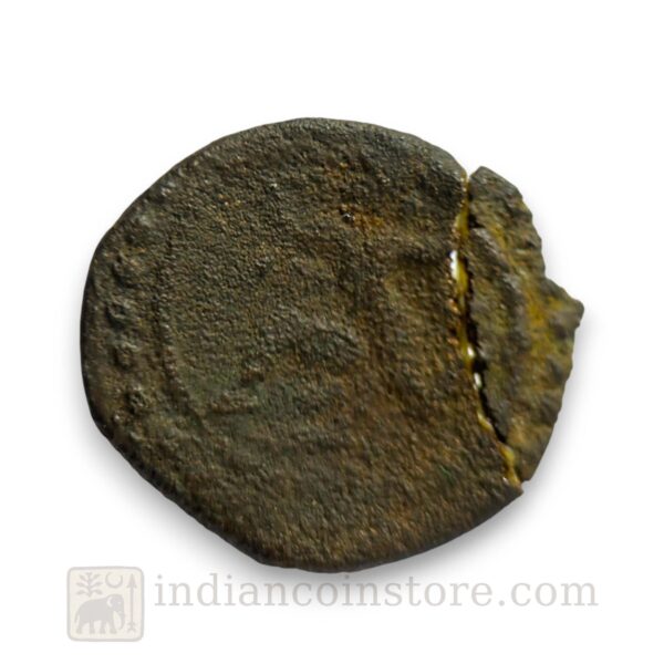 Alternative view of Venad Anantasayanam Copper Coin – Padmanabha & Garuda Type, c. 1485–1545 AD Broken M65