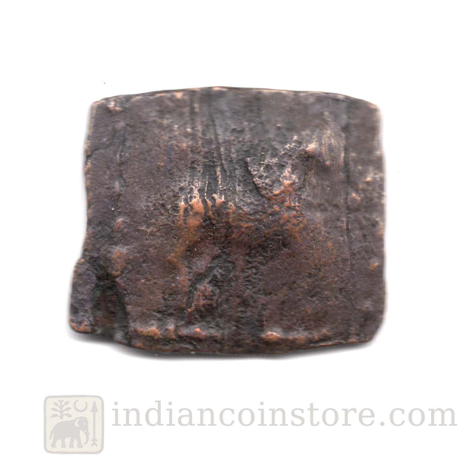 Malayaman Chiefs of Tirukoilur Copper Square Coin – Horse & River Map Type, c. 50–100 CE - Image 2