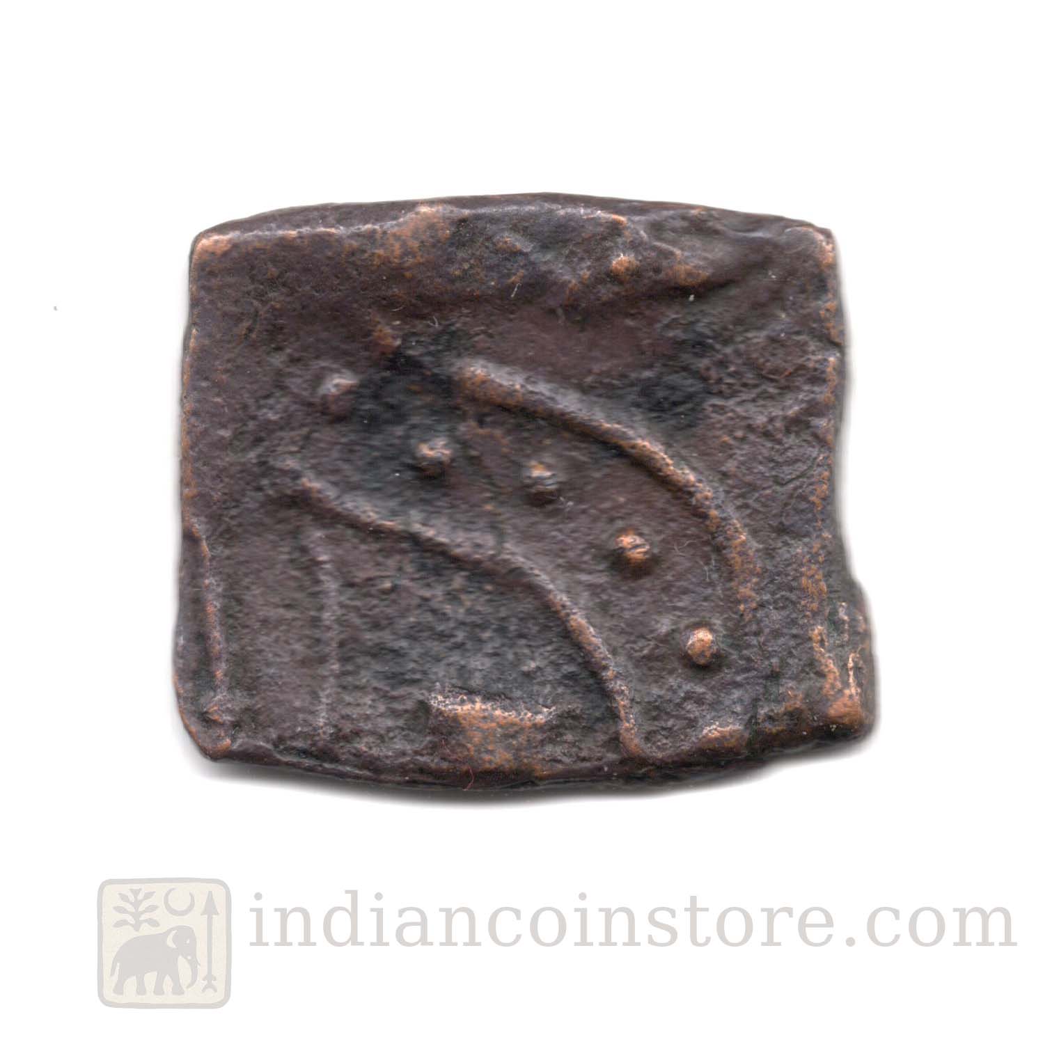 Malayaman Chiefs of Tirukoilur Copper Square Coin – Horse & River Map Type, c. 50–100 CE