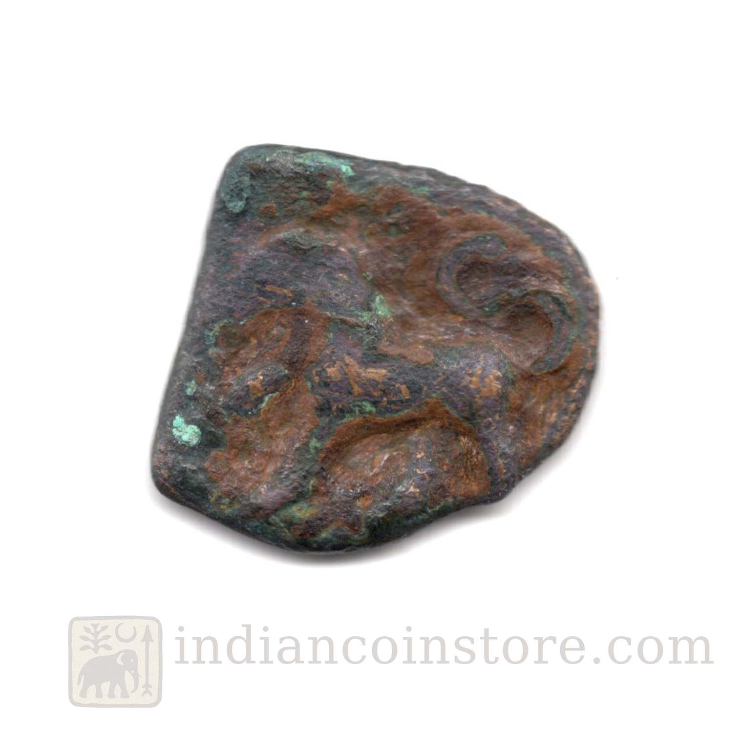 Sangam Chola Copper Square Coin – Elephant & Tiger Type, c. 200 BCE–200 CE